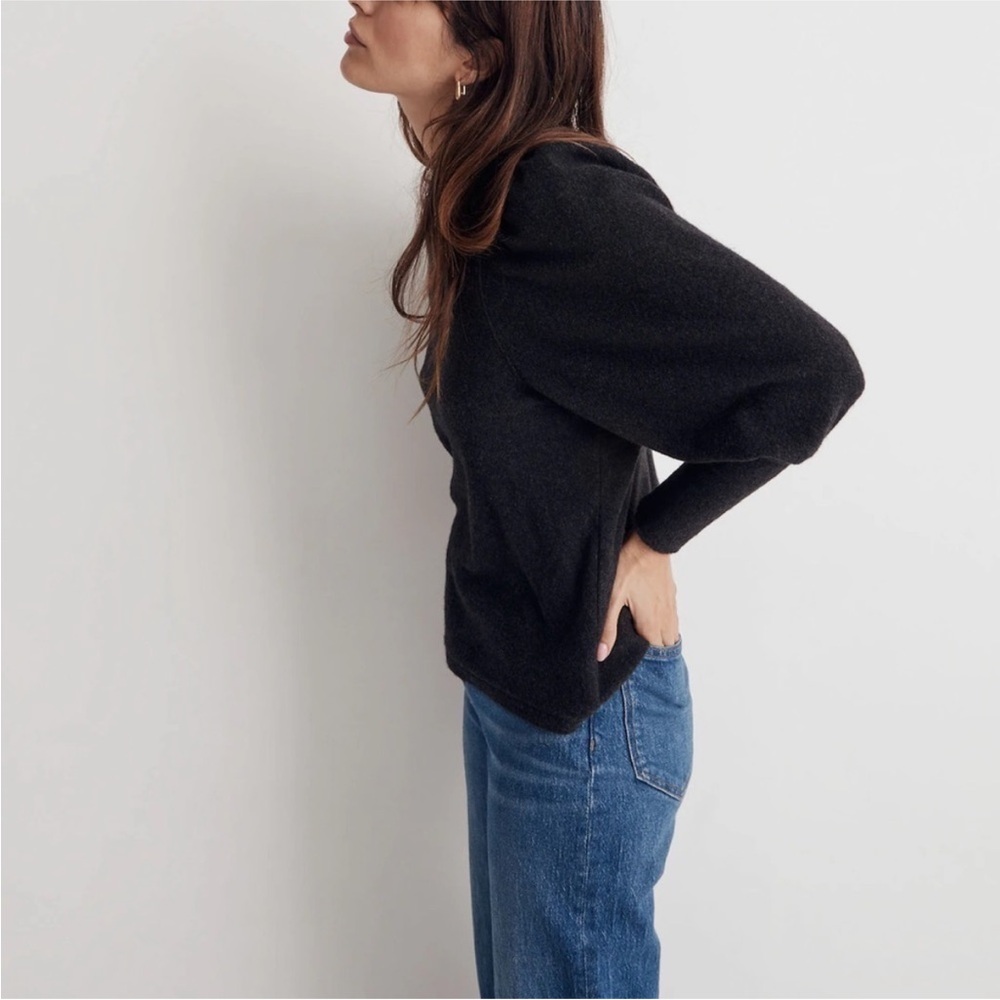Madewell Charcoal Brush Cotton Puff Sleeve Top - Picture 4 of 4